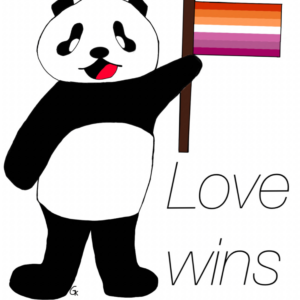 Postkarte "Panda - Love wins"