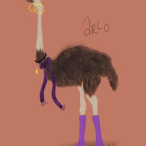 Postkarte "Arlo a non-binary ostrich"