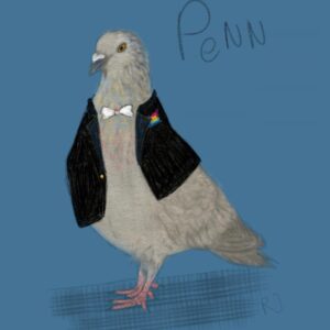 Postkarte "Penn a pansexual pigeon"